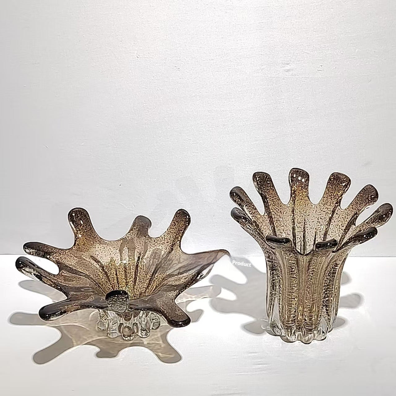 Modern Minimalist Wave-edged Glass Vase Home Decor