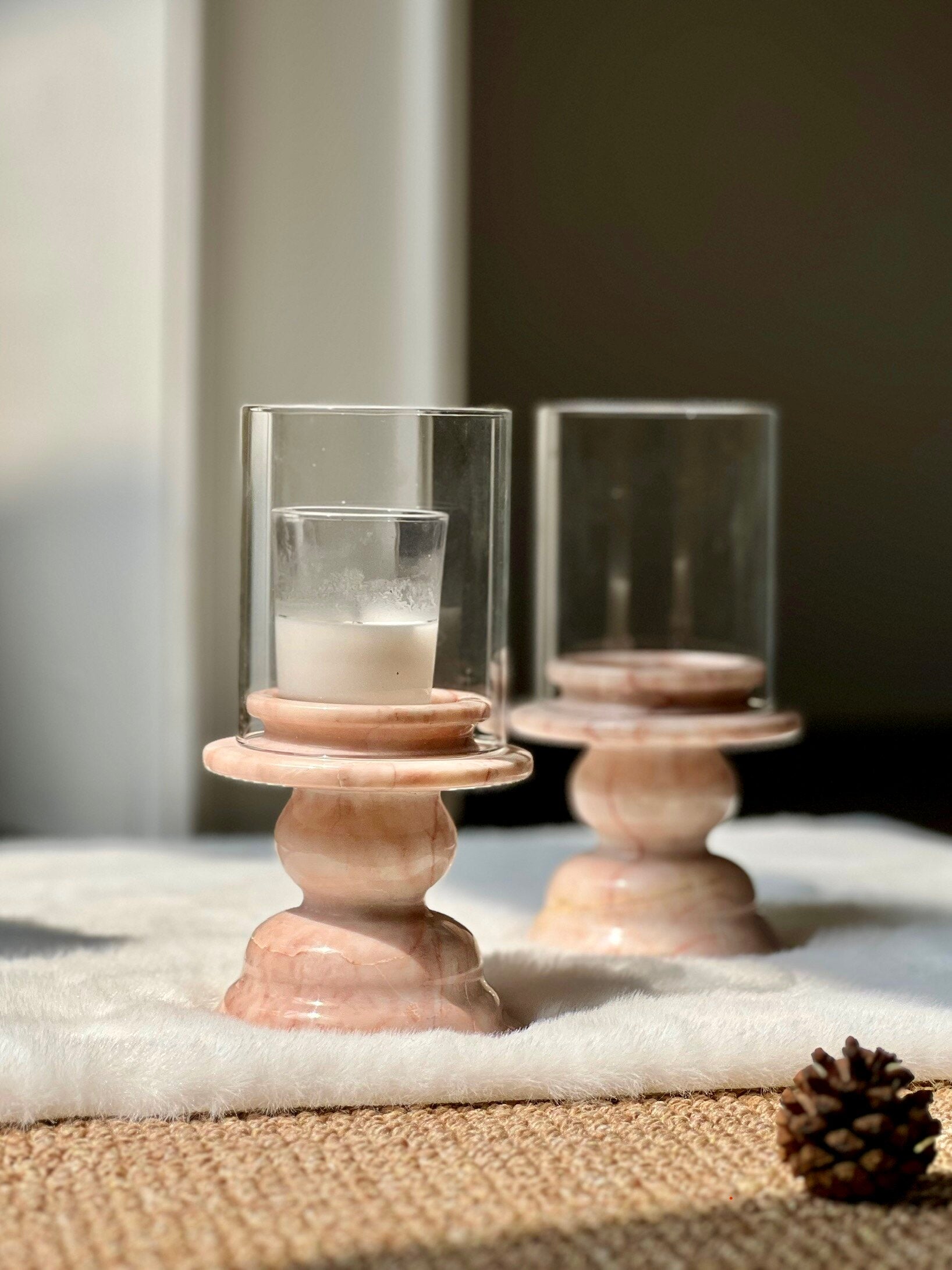 Modern Minimalist Marble Candle Holder Decor