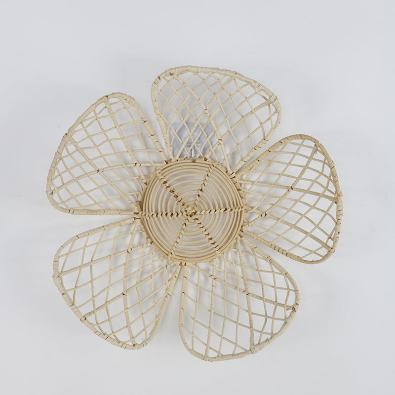 Floral Wall Decor Woven Rattan Wall Hanging