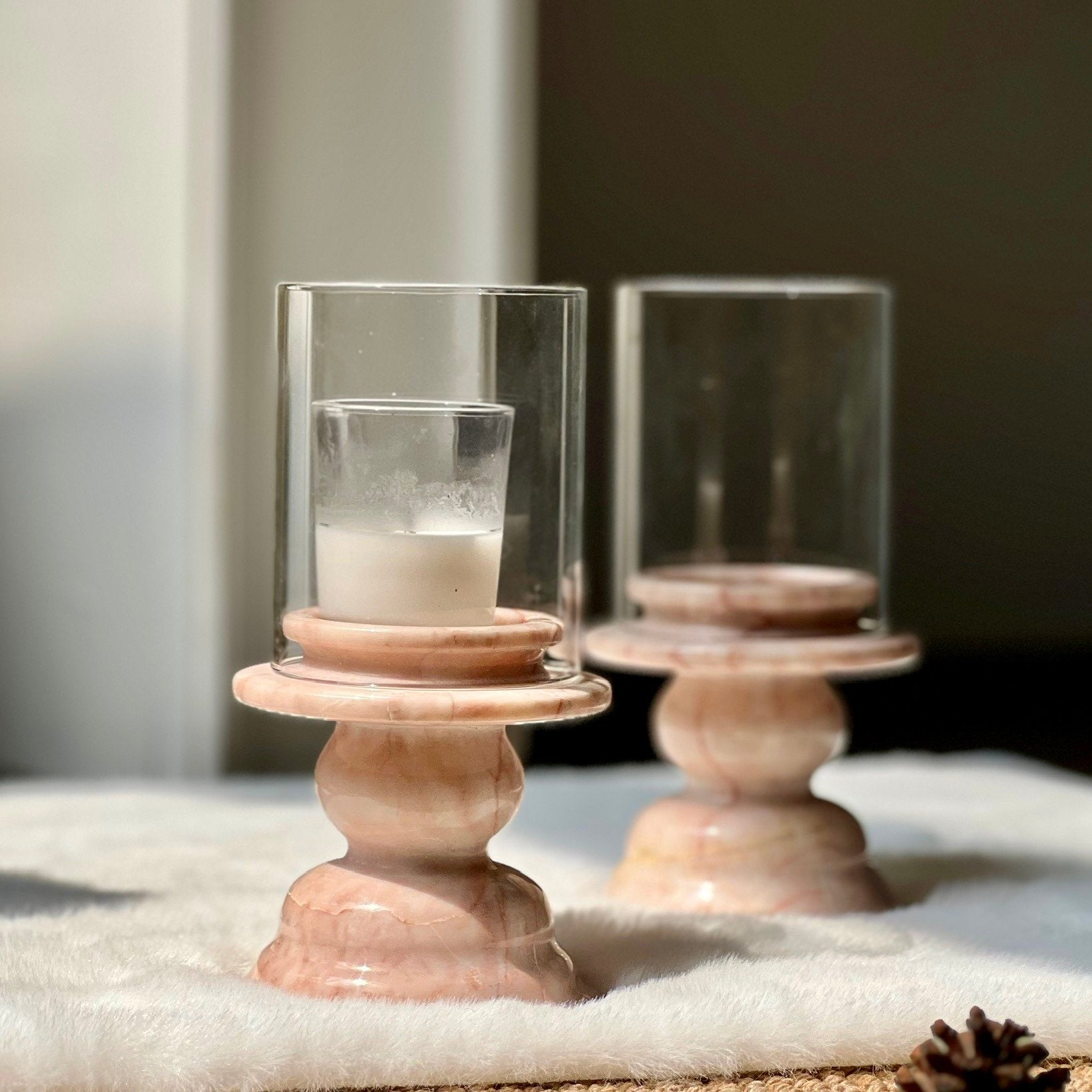 Modern Minimalist Marble Candle Holder Decor