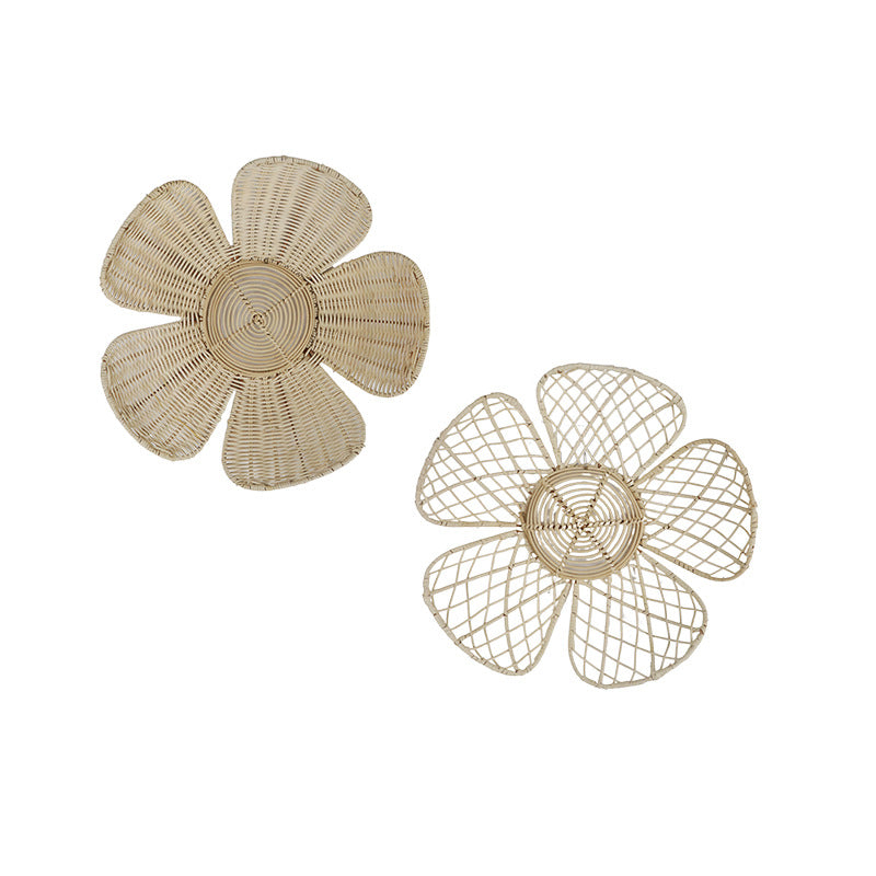 Floral Wall Decor Woven Rattan Wall Hanging